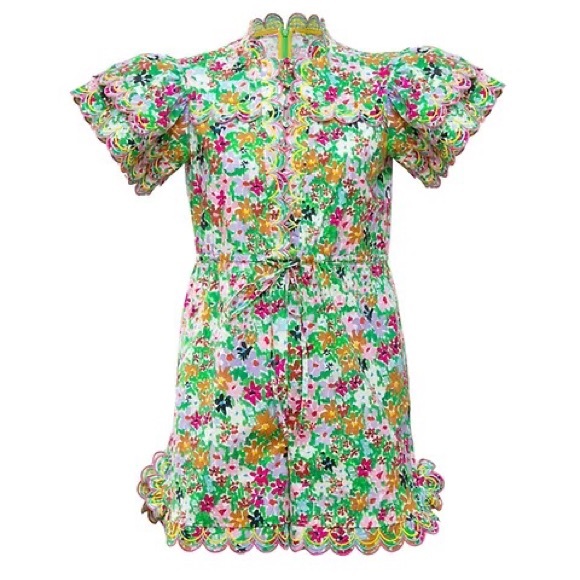 CeliaB Pants - CeliaB || Viggo Scalloped Floral Romper Jumpsuit Small NWOT